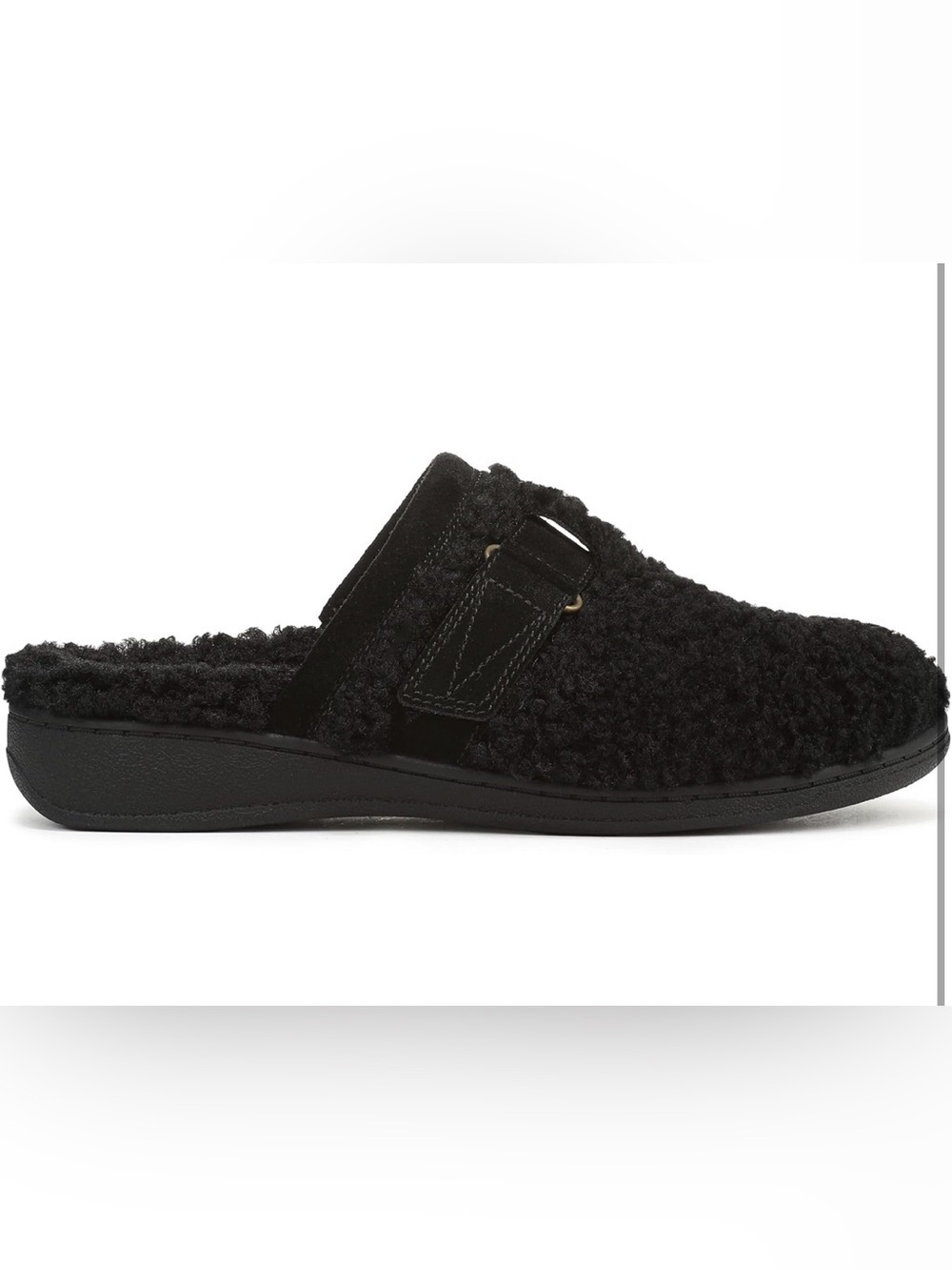 Vionic womens Izzy Mule Slippers Size 9 Cozy Black faux-shearling - Picture 3 of 15